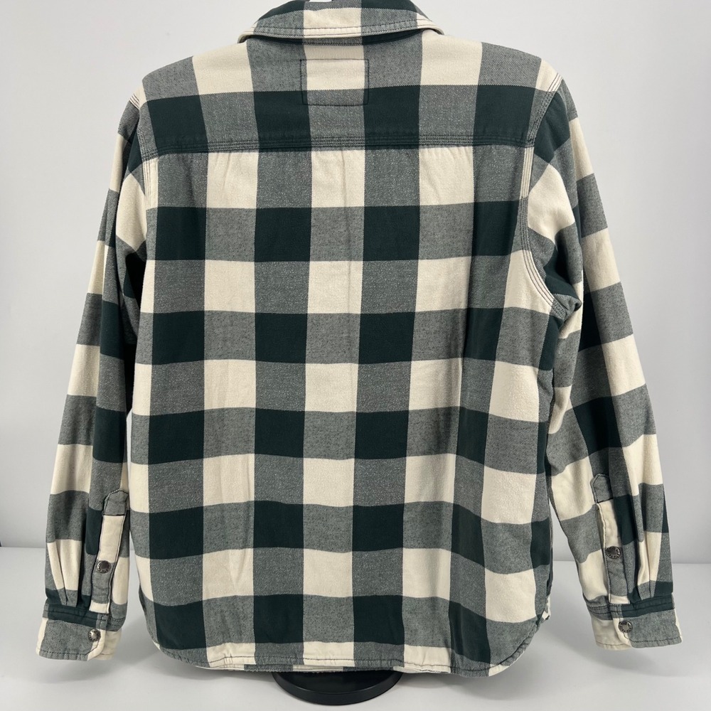 The North Face Campshire Sherpa Cozy Shirt Jacket Mens Large Green Plaid Flannel - Picture 2 of 9